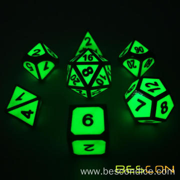 Super Glow in Dark Metal Polyhedral D&D Dice